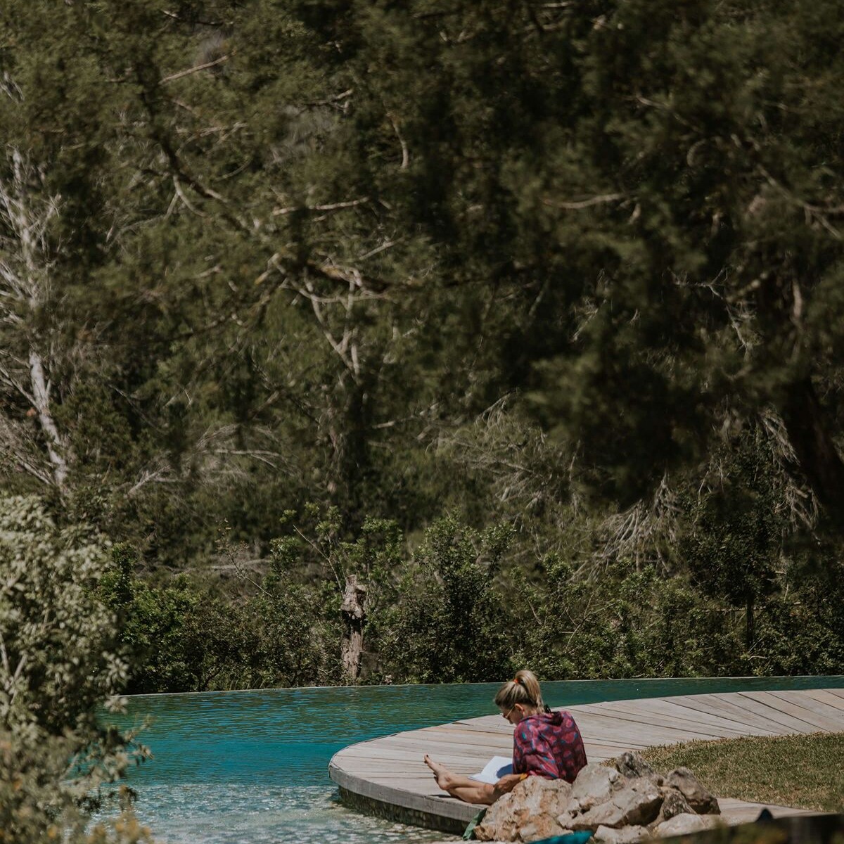 Morna Retreats Ibiza – sitting at the pool